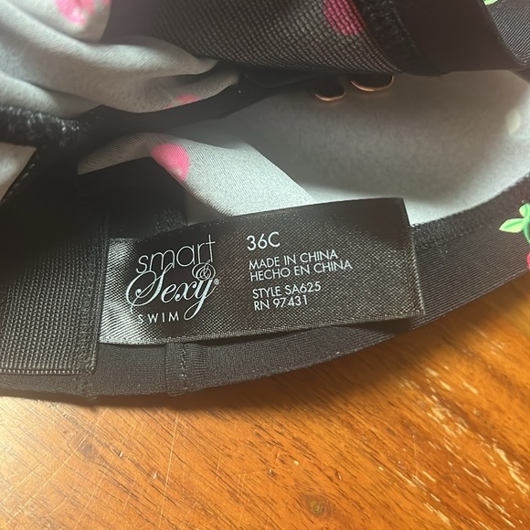 Smart and Sexy SA625 Sweet Cherry Lightly Lined Longline Bikini Swim Top, 36C - Picture 4 of 4